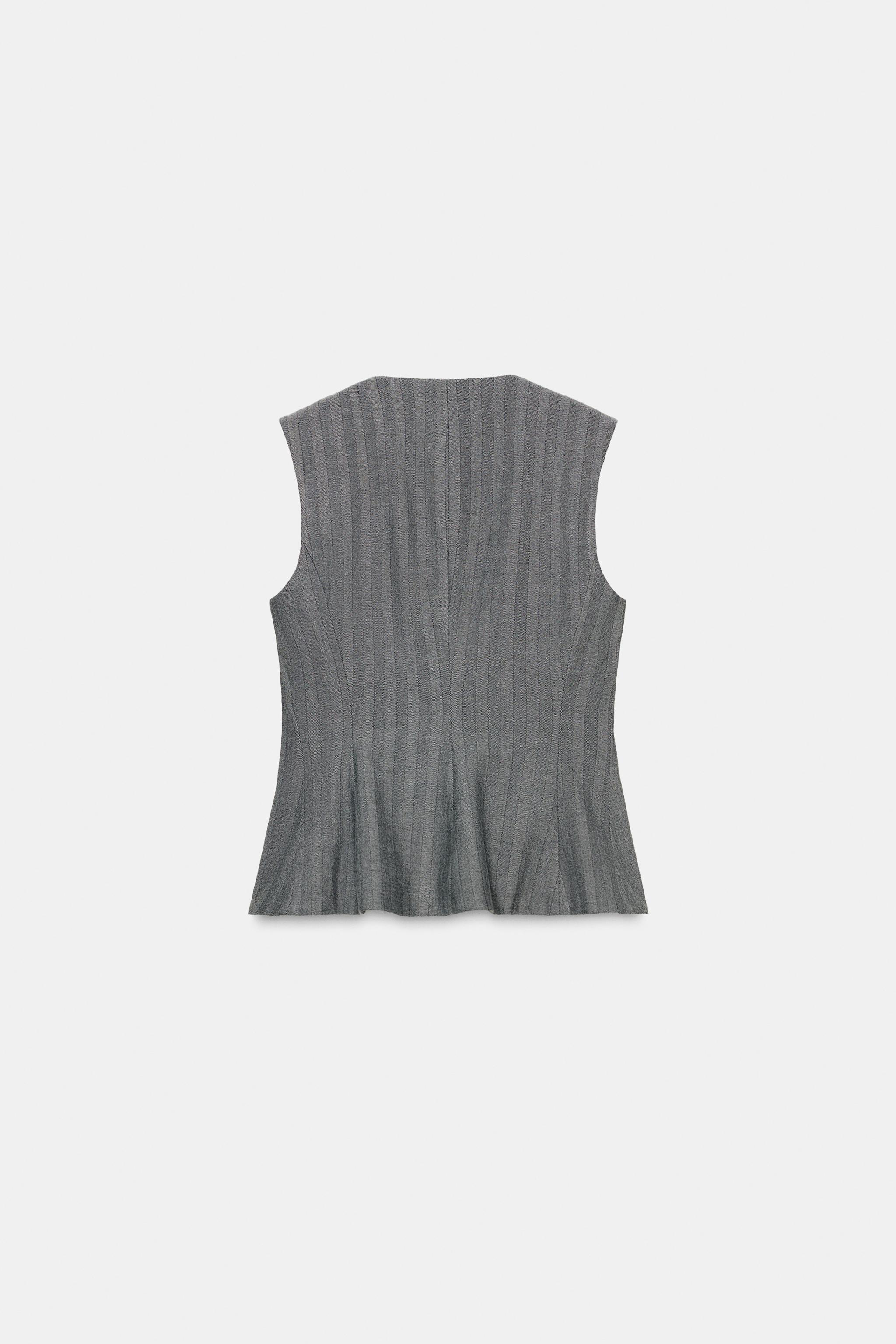 HERRINGBONE FLARED VEST